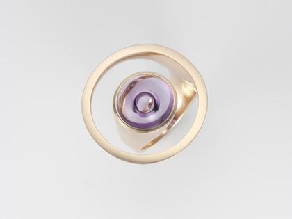 Angela Hübel Magic Sunshine mit Amethyst Damenring Roségold Magic Eye – Ringe Ring mit Besatz aus 750 Rotgold.