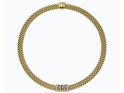 Fope Panorama Collier  mit 9 Ronden Gelbgold mit Brillanten – Halsschmuck Collier aus 750 Gelbgold. – Ansicht 2