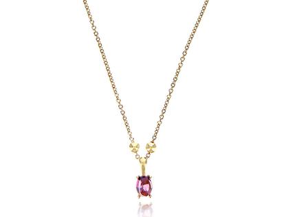 Nanis Dancing in the Rain Tourmalines Collier Gelbgold roter Turmalin – Halsschmuck Collier aus 750 Gelbgold.