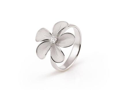 Cammilli Firenze Cherry Bloom Ring White Ice mit Brillant 0,070ct – Ringe Ring mit Besatz aus 750 Weißgold.