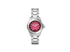 TAG Heuer Aquaracer Professional 200 Date Automatik Edelstahl 30mm pinkes Zifferblatt Metallband – Damenuhren Uhr mit Datum aus Edelstahl. Das Gehäuse ist rund und silber. Das Edelstahlarmband ist silber. Das Zifferblatt ist ein Index in pink.