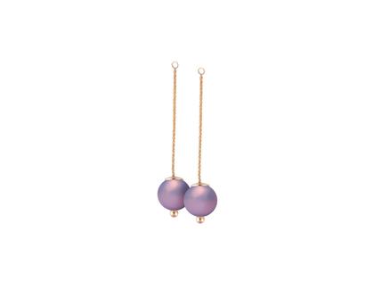 Meissen Pearl Collection Lilac Ergänzung für Ohrschmuck Roségold mit violetten Porzellankugeln 12mm aus Meissener Porzellan® 50mm – Ohrschmuck Ohrhänger aus 750 Rotgold, Porzellan und und .