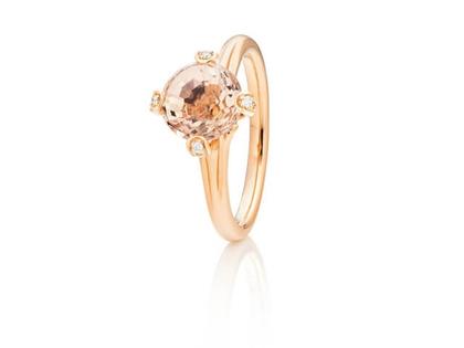 Capolavoro Capriccio Ring Roségold Morganit 8 mm – Ringe Ring mit Besatz aus 750 Rotgold.