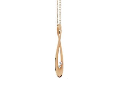 Cammilli Firenze Firenze Icon Kette mit Anhänger Orange Apricot mit Brillanten – Halsschmuck Kette mit Anhänger aus 750 Gelbgold.