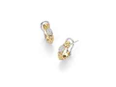 Fope Eka Tiny Creolen schmal Gelbgold mit Diamanten – Ohrschmuck Creolen aus 750 Gelbgold, 750 Weißgold und und . – Ansicht 2