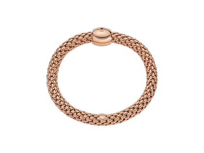 Fope Love Nest Flex'It Men Armband Roségold M 1 Schmuckelement Brillant schwarz 0,020ct flexibel – Armschmuck Armband aus 750 Rotgold. – Ansicht 2