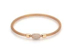 Jörg Heinz Flex-Armband Strumpfgeflecht Rotgold 16cm mit Silikonkern für Wechselschließe – Armschmuck Armband in roségold und aus 750 Rotgold und Kunststoff. – Ansicht 6