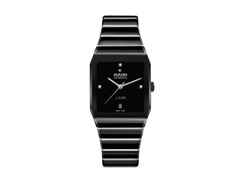Rado Anatom Automatik Keramik 32,5mm schwarzes Zifferblatt schwarzes Keramikband – Damenuhren Uhr mit Datum aus Edelstahl und Keramik. Das Gehäuse ist rechteckig und schwarz. Das Keramikarmband ist schwarz. Das Zifferblatt ist ein Index in schwarz.