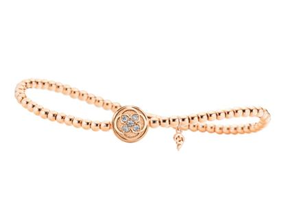 Capolavoro Rose Armband Roségold 17cm mit Brillanten 0,060ct – Armschmuck Armband aus 750 Rotgold.