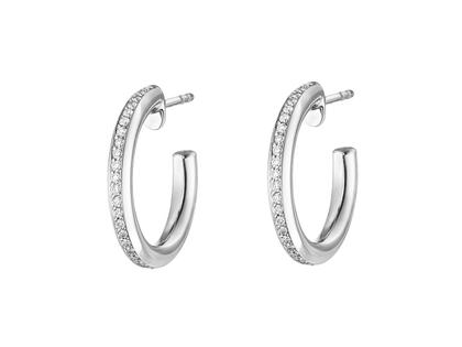 Henrich & Denzel Mikado Soft Creolen Platin mit Brillanten – Ohrschmuck Creolen aus 950 Platin.