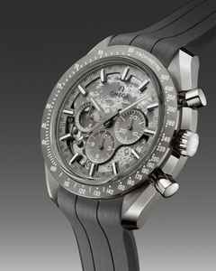Omega Speedmaster Grey Side of the Moon Apollo 8 Chronograph Handaufzug Edelstahl 44mm graues Zifferblatt graues Kautschukband – Herrenuhren Chronograph aus Aluminium, Kautschuk und Keramik. Das Gehäuse ist rund und grau. Das Kautschuk / Kunststoff / Silikon Armband ist grau. Das Zifferblatt ist ein Index in grau. – Ansicht 3