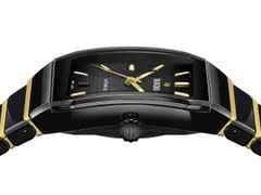 Rado Anatom Automatik Keramik 32,5mm schwarzes Zifferblatt schwarzes Keramikband – Damenuhren Uhr mit Datum aus Edelstahl, Keramik und PVD beschichtet. Das Gehäuse ist rechteckig und schwarz. Das Keramikarmband ist schwarz. Das Zifferblatt ist ein Index in schwarz. – Ansicht 3