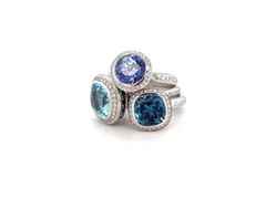 Capolavoro Twinkle Balloon Ring Medium Weißgold mit London Blue Topas und Brillanten – Ringe Ring mit Besatz aus 750 Weißgold. – Ansicht 3