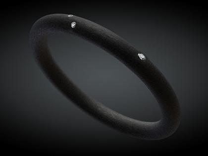 André Ribeiro Armreif Kautschuk mit Brillanten 0,15 – Armschmuck Armreif aus 750 Weißgold, Kautschuk und und .