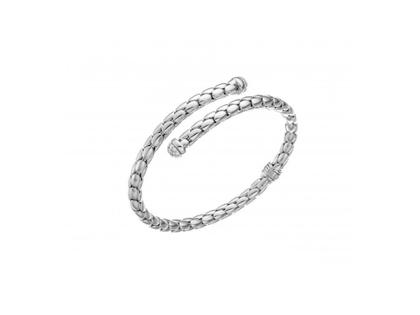 Chimento Stretch Spring Armspange Weißgold breit mit Brillanten flexibel – Armschmuck Armspange in silber und aus 750 Weißgold.