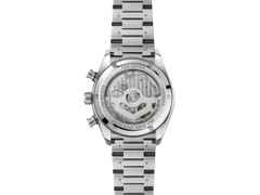 TAG Heuer Carrera Chronograph Sport Automatik Edelstahl 42mm blaues Zifferblatt Metallband – Herrenuhren Chronograph aus Edelstahl und Keramik. Das Gehäuse ist rund und silber. Das Edelstahlarmband ist silber. Das Zifferblatt ist arabisch Index und blau. – Ansicht 2