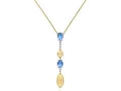 Nanis Dancing in the Rain Azure Collier Gelbgold London Blue Topas – Halsschmuck Collier aus 750 Gelbgold.