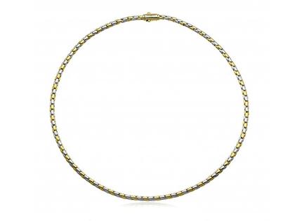 Chimento Stretch Spring Collier Weißgold und Gelbgold 42cm – Halsschmuck Collier in silber und aus 750 Gelbgold und 750 Weißgold.