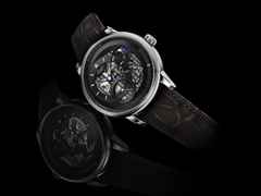 Glashütte Original PanoMaticCalendar Automatik Platin 42mm skelettiertes Zifferblatt schwarzes Lederband limitiert – Herrenuhren Uhr mit Kalender aus 950 Platin. Das Gehäuse ist rund und silber. Das Lederarmband Kroko / Alligator ist schwarz. Das Zifferblatt ist ein Index in schwarz. – Ansicht 5