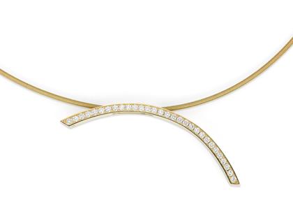 Angela Hübel Brillantbogen Anhänger Gelbgold mit Brillanten 0,550ct – Anhänger Anhänger mit Besatz aus 750 Gelbgold.