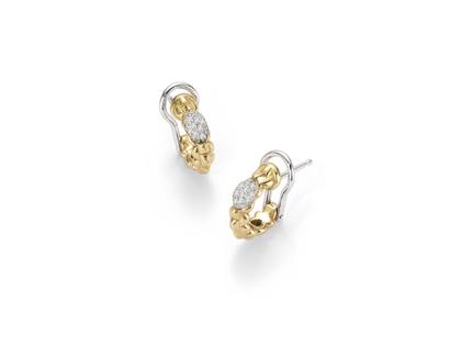 Fope Eka Tiny Creolen schmal Gelbgold mit Diamanten – Ohrschmuck Creolen aus 750 Gelbgold, 750 Weißgold und und . – Ansicht 2