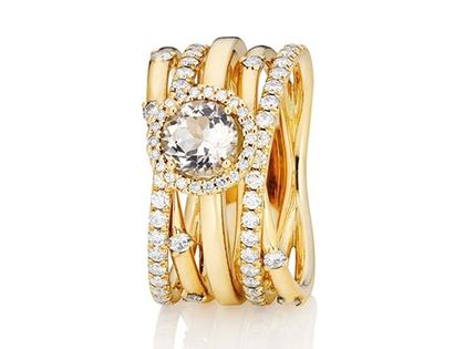 Capolavoro Magnifico Außenring "Jaquet" Gelbgold doppelt – Ringe Ring mit Besatz in gelbgold und aus 750 Gelbgold. – Ansicht 4