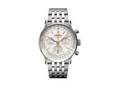 Breitling Navitimer B01 Chronograph 41 Edelstahl silbernes Zifferblatt Metallband – Herrenuhren Chronograph aus Edelstahl. Das Gehäuse ist rund und silber. Das Edelstahlarmband ist silber. Das Zifferblatt ist ein Index in silber.
