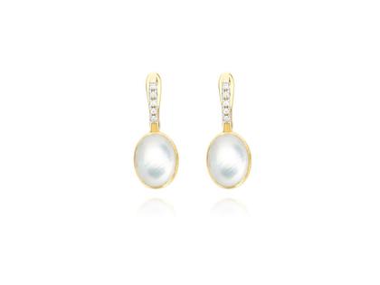 Nanis Nanis Boules DolceVita Small Ohrhänger Gelbgold mit Perlmutt und Brillanten – Ohrschmuck Ohrhänger aus 750 Gelbgold.