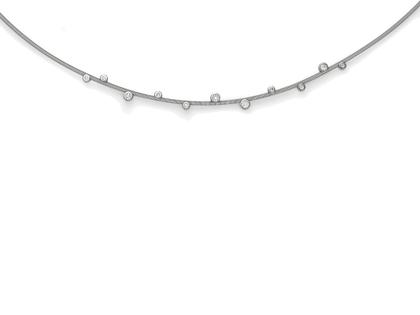 Niessing Artist Anhänger 79 mm Platin für Schnur 1,5 mm – Halsschmuck Anhänger mit Besatz aus 950 Platin.