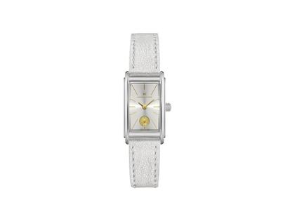 Hamilton Ardmore S Edition Janie Bryant Quarz Edelstahl silberfarben Lederband weiß – Damenuhren Uhr ohne Datum aus Edelstahl. Das Armband ist ein Lederarmband. Der Zifferblatt ist ein Index.