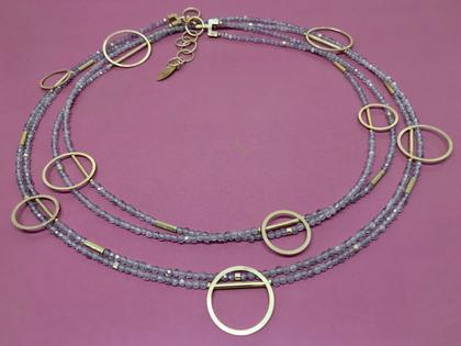 Maria Rzewuska KRN Collier Silber vergoldet mit Labradorit – Halsschmuck Collier aus 925 Silber und und vergoldet.