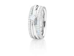 Capolavoro Magnifico Ring Weißgold mit Brillanten und Solitair – Ringe Ring mit Besatz aus 750 Weißgold.