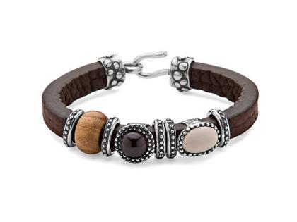 Platadepalo Armband Leder – Armschmuck Armband aus 925 Silber, Leder und und .