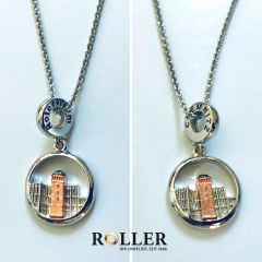 Juwelier Roller | Atelier Edition "Roter Turm" Collier aus Silber 45cm – Anhänger Anhänger ohne Besatz aus Edelstahl, Keramik und und . – Ansicht 2