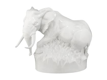 Meissen Figur Elefant weiß – Porzellanwaren Porzellandekoration in weiß und aus Porzellan.