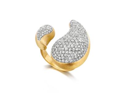 Nanis Cachemire Ring Gelbgold Tropfenelement mit Brillanten 2,93ct – Ringe Ring mit Besatz aus 750 Gelbgold.