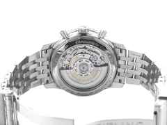 Breitling Navitimer B01 Chronograph 43 Automatik Edelstahl schwarzes Zifferblatt Metallband AB0121211B1A1 Full Set mit Garantie Occasion – Herrenuhren Chronograph aus Edelstahl. Das Gehäuse ist rund und silber. Das Edelstahlarmband ist silber. Das Zifferblatt ist ein Index in schwarz. – Ansicht 2