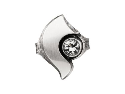 Nordform Design 19 Damenring mit Bergkristall – Ringe Ring mit Besatz aus 925 Silber.
