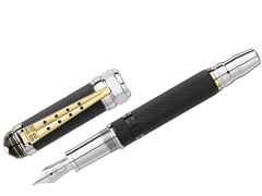 Montblanc Special Edition Great Characters Elvis Presley Füllfederhalter – Schreibgeräte Füllfederhalter in schwarz und aus 585 Weißgold, Edelharz und platiniert.