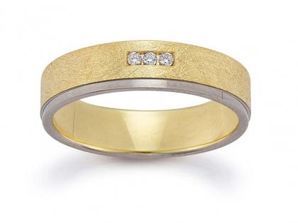 Gerstner Trauring Nr. 23 mit Diamanten – Ringe Trauring mit Besatz aus 585 Gelbgold, 585 Weißgold und und .