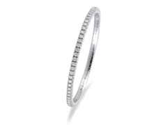 Silhouette Schmuck Tennis Flex Armband rundum Brillanten 2,00ct Weißgold – Armschmuck Armband aus 750 Weißgold.