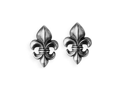 Drachenfels Design Lilienkönigin Ohrstecker groß Lilie Vintage – Ohrschmuck Ohrstecker aus 925 Silber.