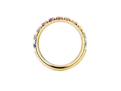 Capolavoro Rainbow Ring Gelbgold Saphir bunt – Ringe Ring mit Besatz aus 750 Gelbgold. – Ansicht 2