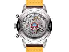 Breitling Top Time B01 Shelby Cobra Automatik Edelstahl 41mm blaues Zifferblatt braunes Lederband – Herrenuhren Chronograph aus Edelstahl. Das Gehäuse ist rund und silber. Das Lederarmband ist braun. Das Zifferblatt ist ein Index in blau. – Ansicht 3