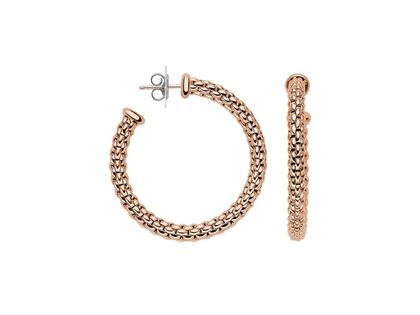 Fope Essentials Creole Roségold  mittel – Ohrschmuck Creolen aus 750 Rotgold, 750 Weißgold und und .