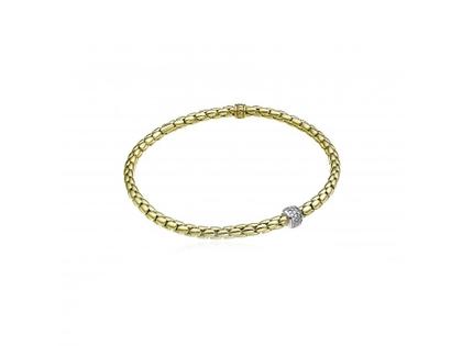 Chimento Stretch Spring Armband Gelbgold und Weißgold 18cm mit Brillanten 0,230ct flexibel – Armschmuck Armband in gelbgold und aus 750 Gelbgold und 750 Weißgold.