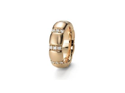 Silhouette Schmuck Tennis Flex Ring mit Brillant in Roségold – Ringe aus 750 Rotgold.