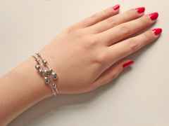 Chimento Armillas Acqua Armspange Weißgold 3-reihig 18cm flexibel – Armschmuck Armspange in silber und aus 750 Weißgold. – Ansicht 2