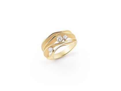Cammilli Firenze Dune Embassy Ring Yellow Sunrise Gold 4-reihig mit Brillanten 0,330ct – Ringe Ring mit Besatz in gelb und aus 750 Gelbgold.