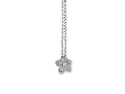 Cammilli Firenze Dorothy Kette mit Anhänger White Ice Gold 42cm mit Brillant 0,040ct – Halsschmuck Kette mit Anhänger aus 750 Weißgold.